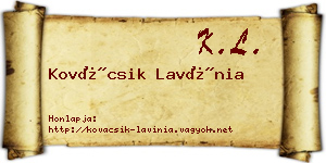 Kovácsik Lavínia névjegykártya