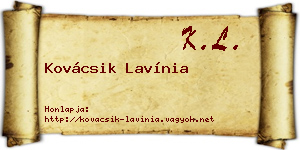 Kovácsik Lavínia névjegykártya