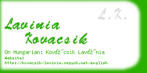 lavinia kovacsik business card